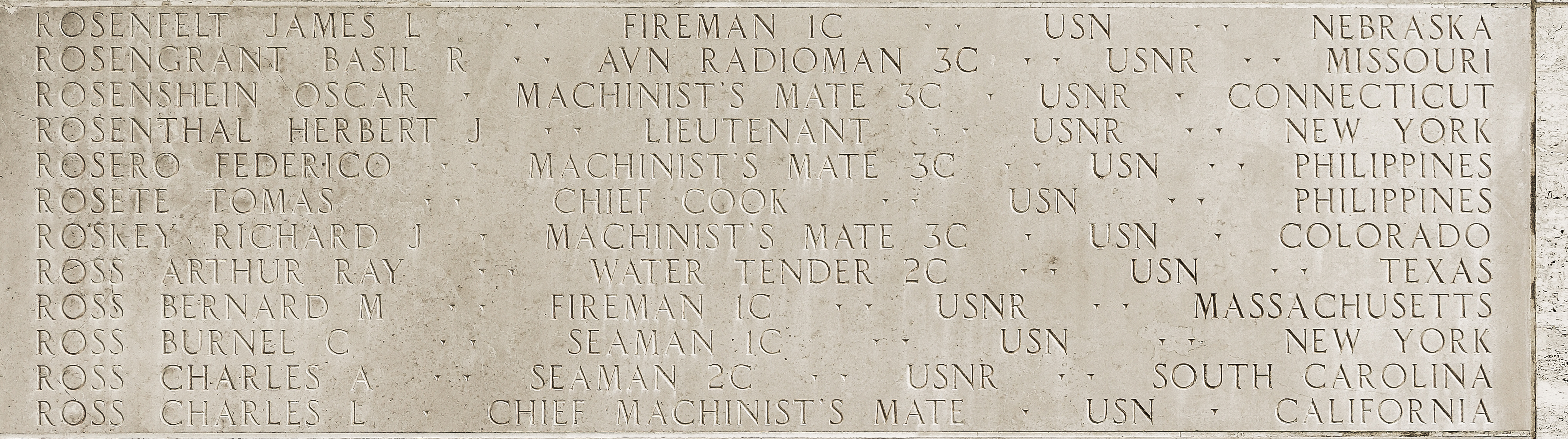 Charles A. Ross, Seaman Second Class